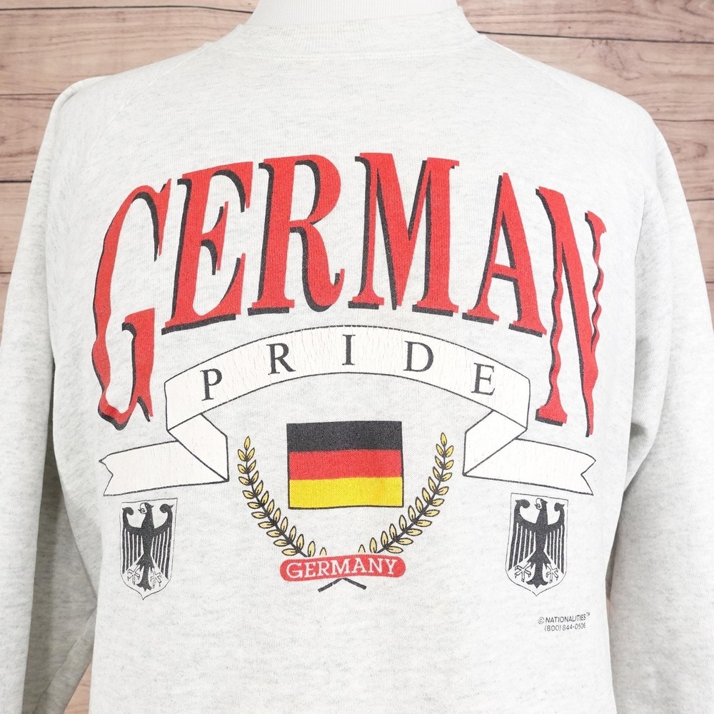Vintage German Pride Flag Sweatshirt XL Gray USA Made‎ Germany 90s Travel